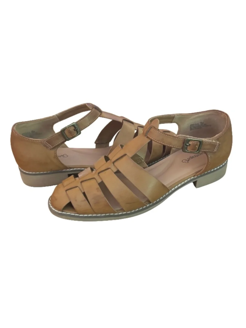 Baretraps Ersula fisherman sandals brwn vegan lthr WM 8 beach grandpa